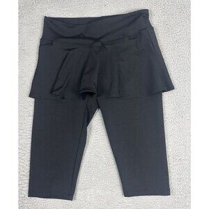 Dear Sparkle Black Size L Cropped Skirted Yoga Leggings Tennis Golf Pickleball
